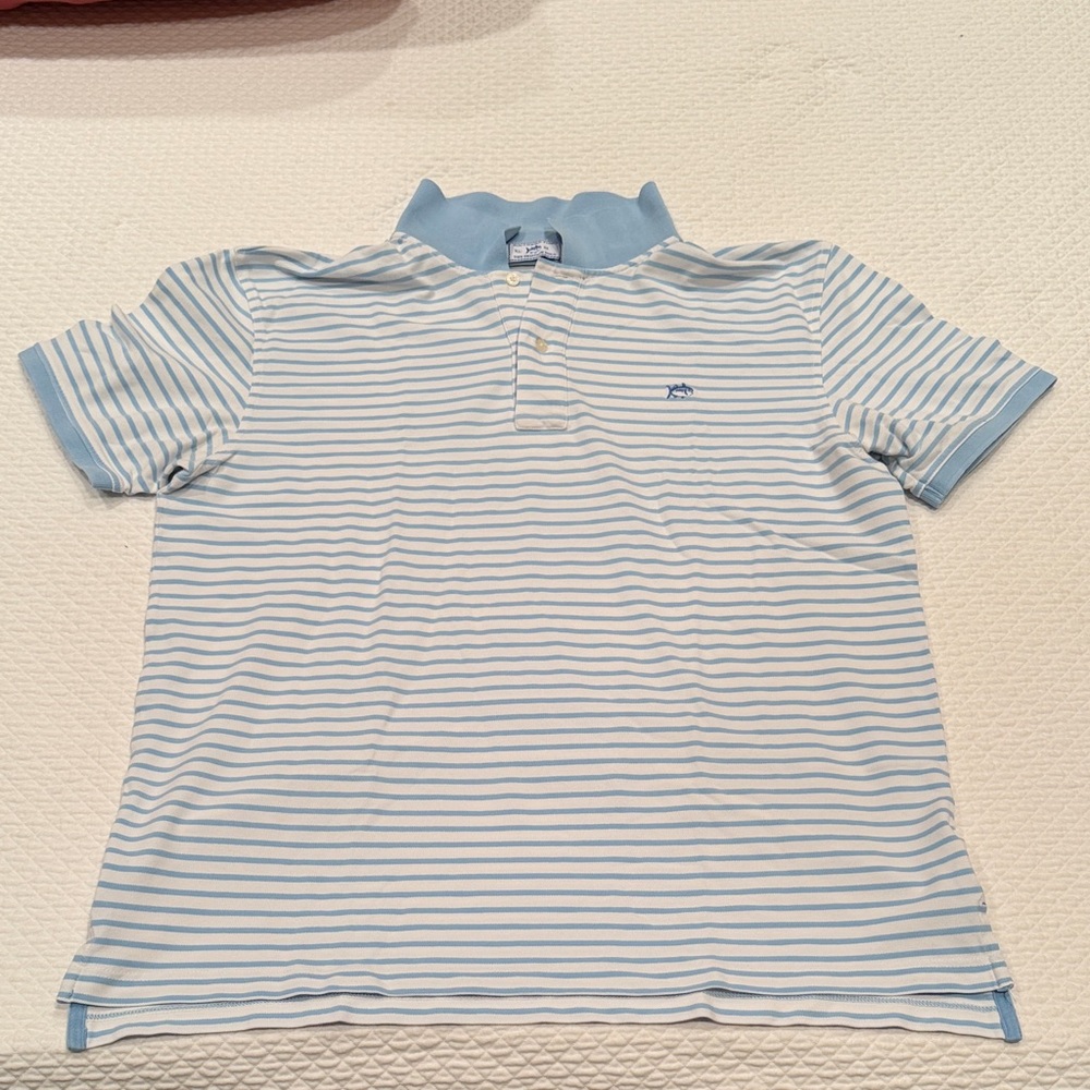 Southern Tide Blue Striped Men’s Polo Shirt